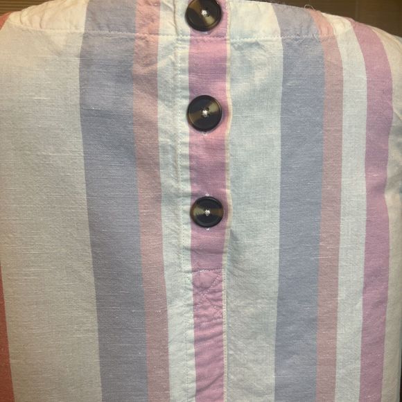 Ellen Tracy Linen Tank Summer Stripes Women’s Medium - Beautiful! - Picture 4 of 5
